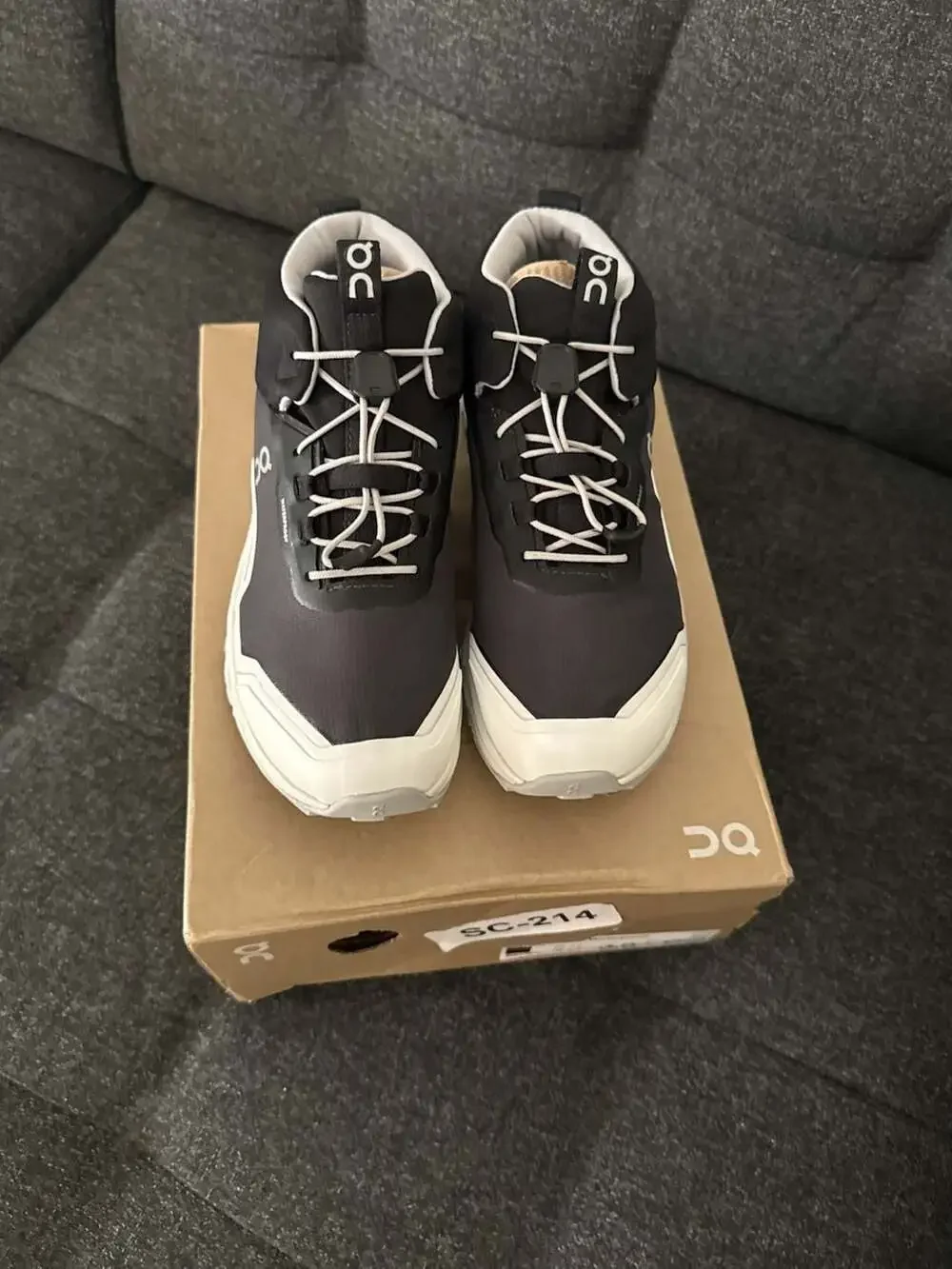 On Cloudhero Mid Waterproof Kids Hiking Boots, Black and White
